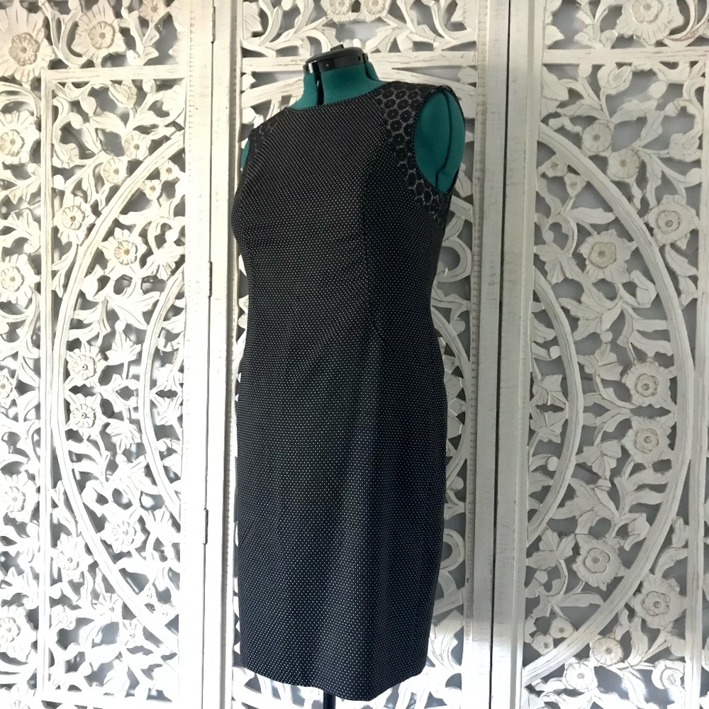Ann Taylor - Black Polka Dot & Lace Dress